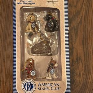 AKC 4 collectible Mini Ornaments, missing one in the box